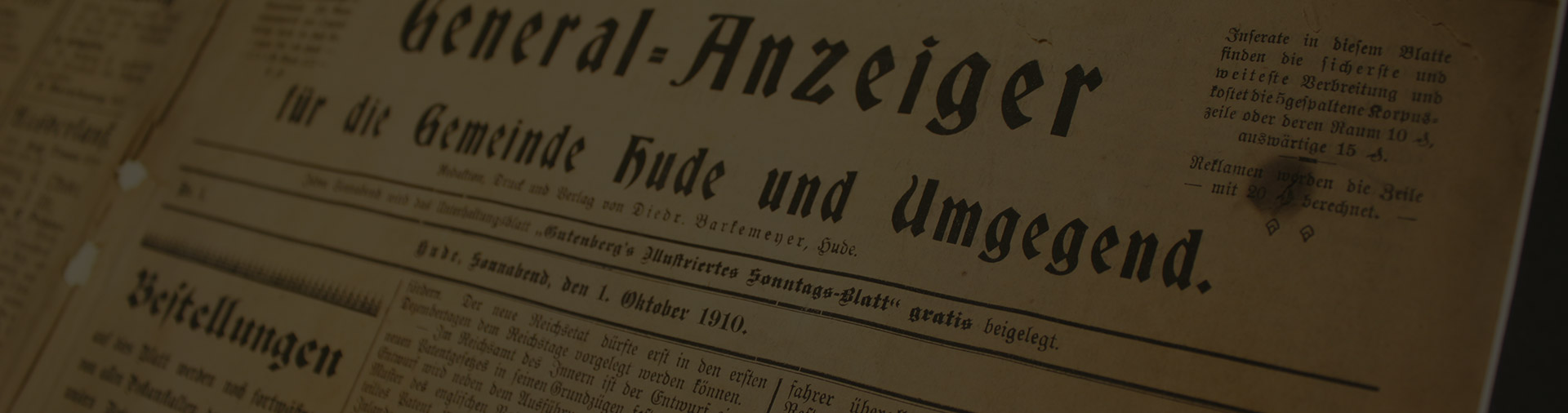 Bild Zeitung Gemeinde Hude von 1910